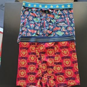 2x Captain Marvel Boxer Briefs Underwear - M